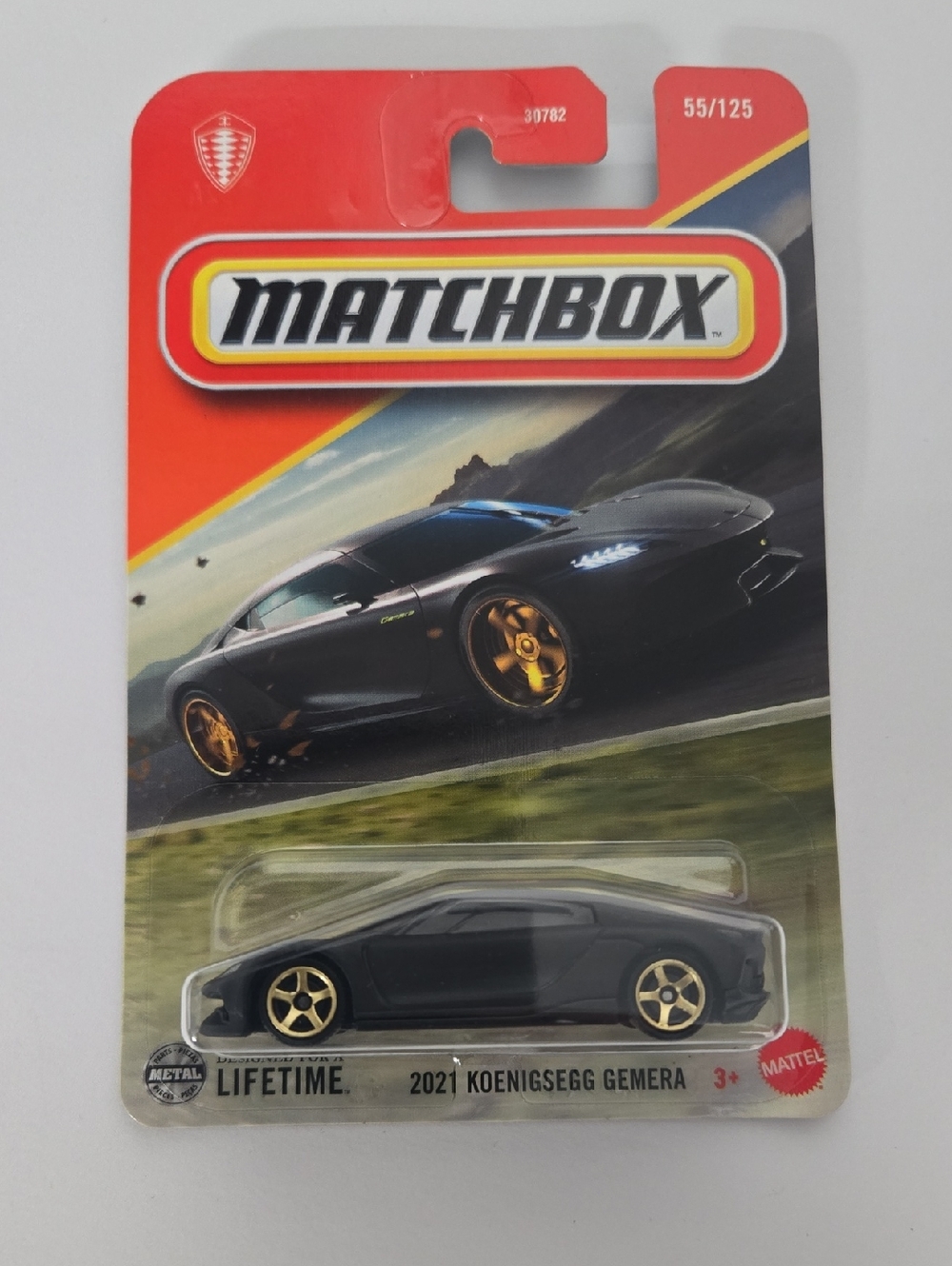 Matchbox Koenigsegg Gemera Cardback - Brown Kraft with Black Print